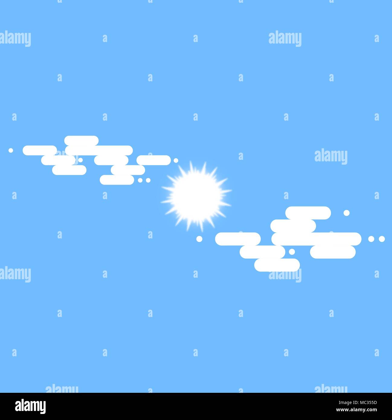 Vector flat cloud set. Blue sky with white clouds. Vector stock ...