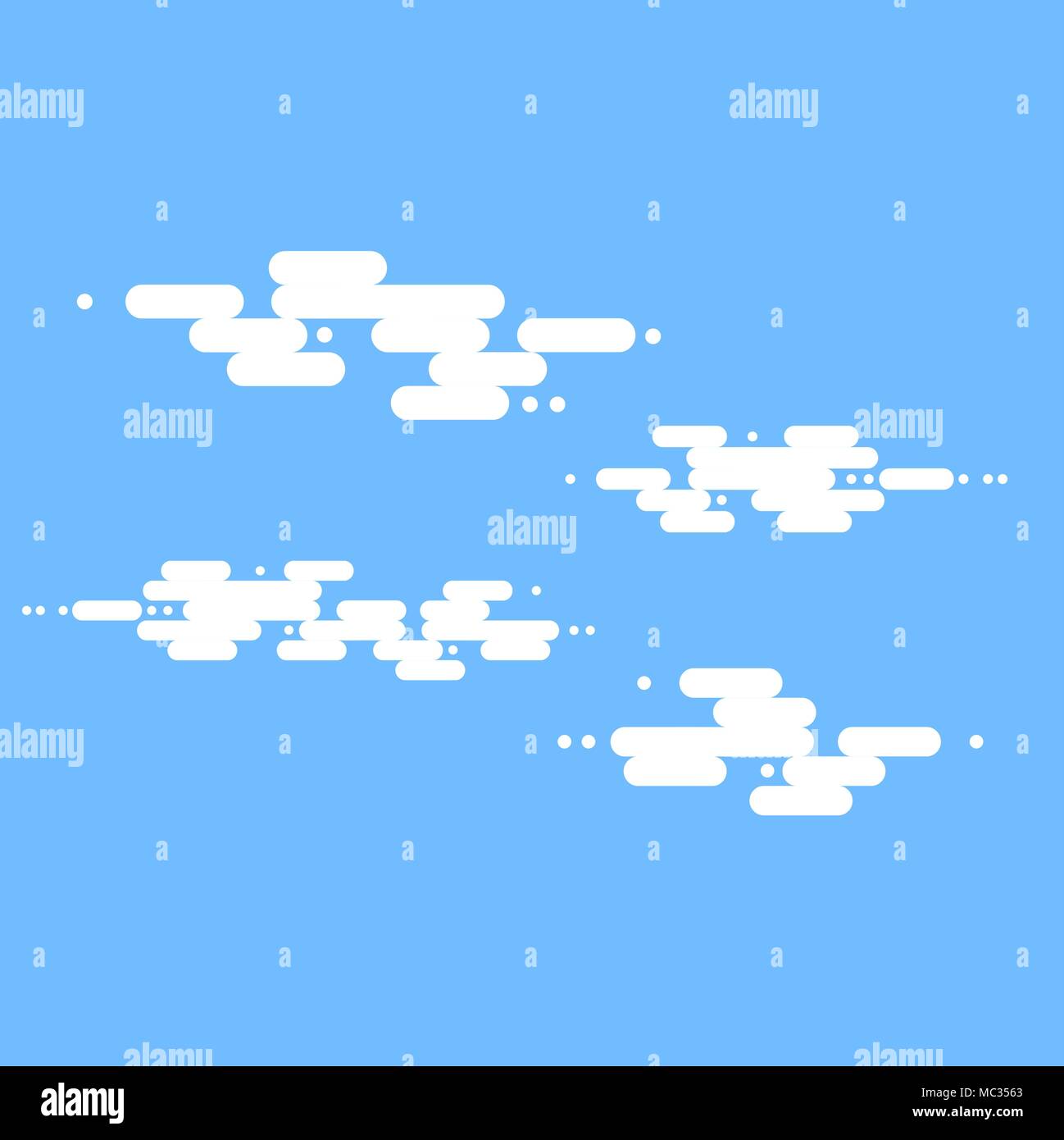 Vector flat cloud set. Blue sky with white clouds. Vector stock ...