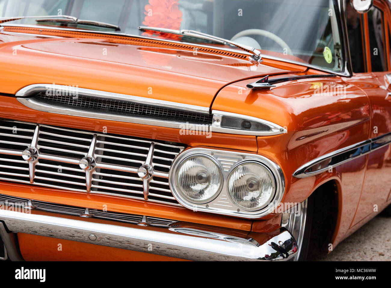 1959 Chevrolet parkwood station wagon at an american car show. UK Stock Photo