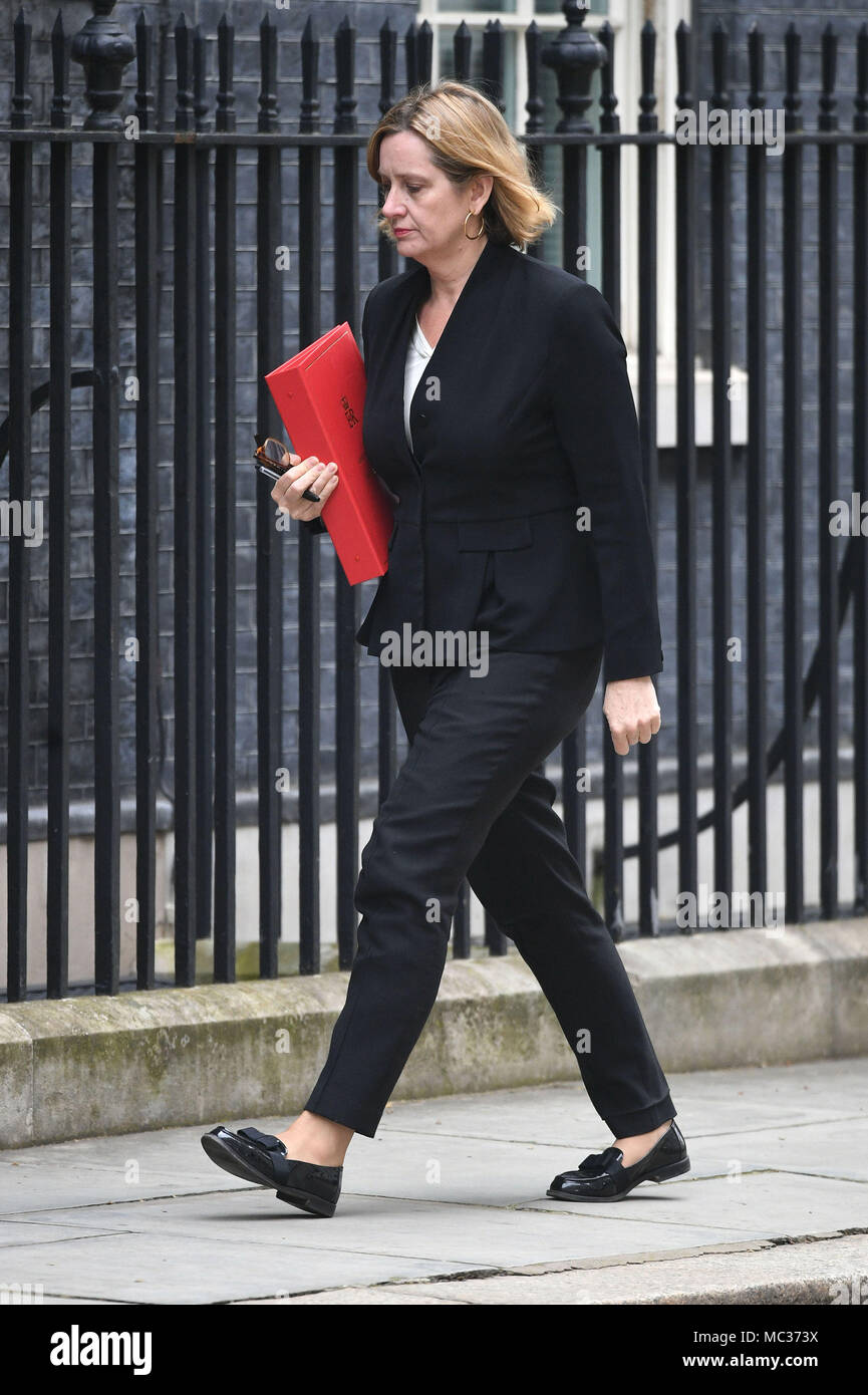 Home Secretary Amber Rudd arrives in Downing Street, London, for a ...