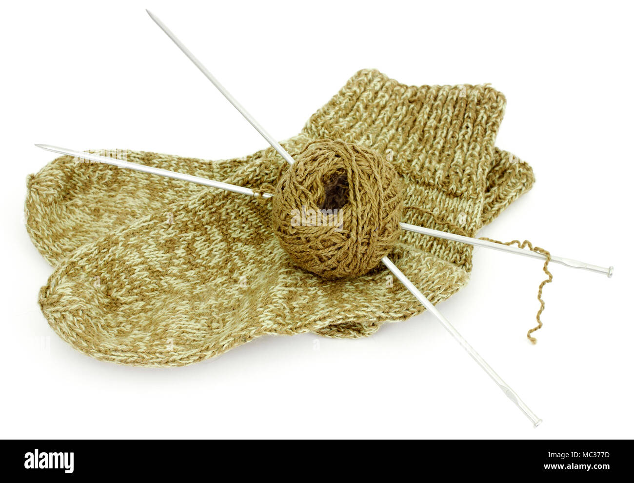 Socks made from wool of home Stock Photo Alamy