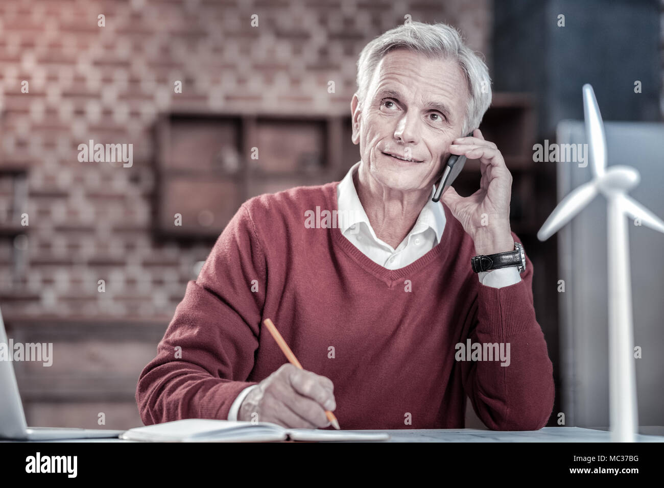 Thoughtful male engineer taking new project Stock Photo