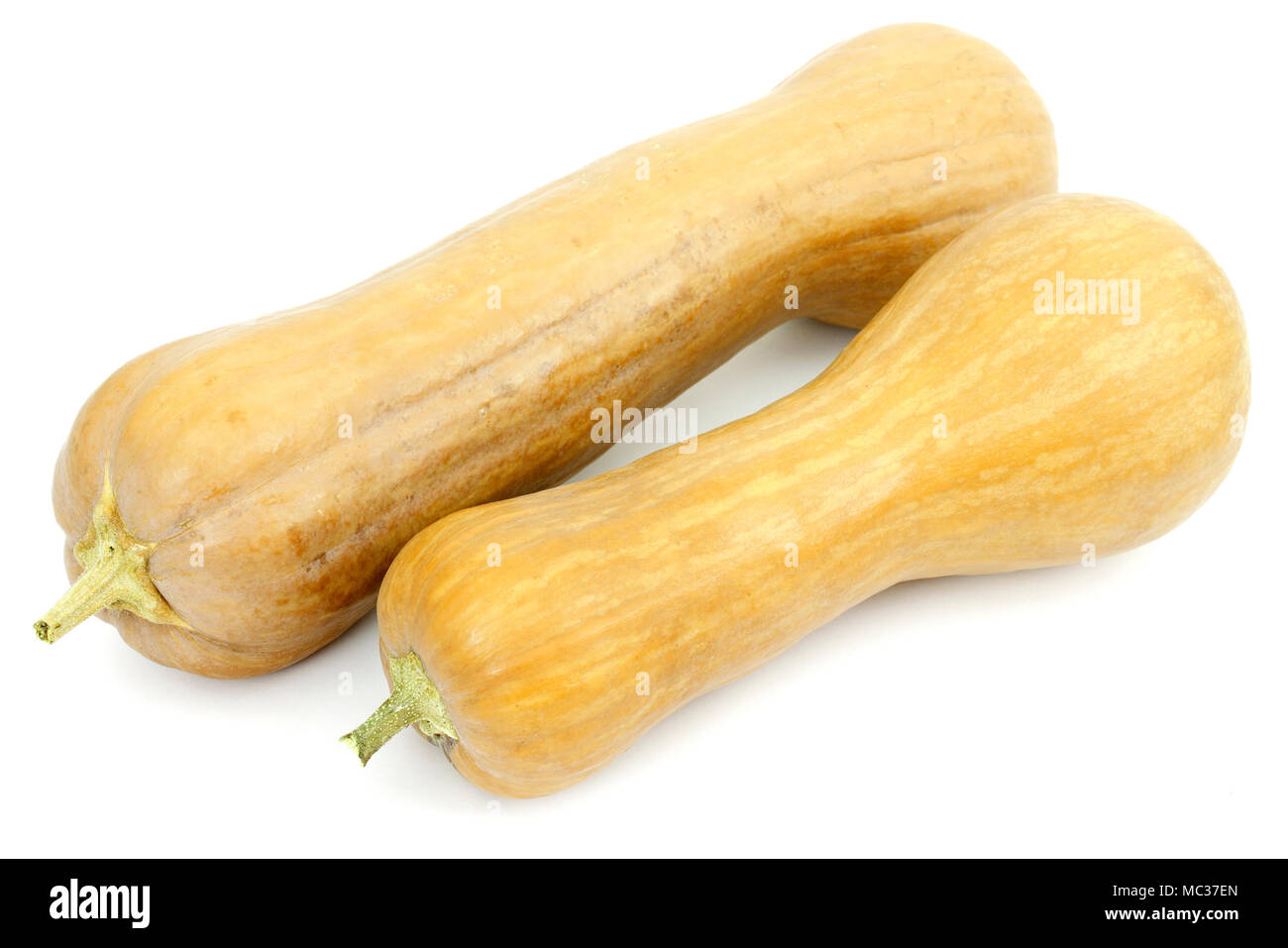 Two muscat pumpkin on white background Stock Photo