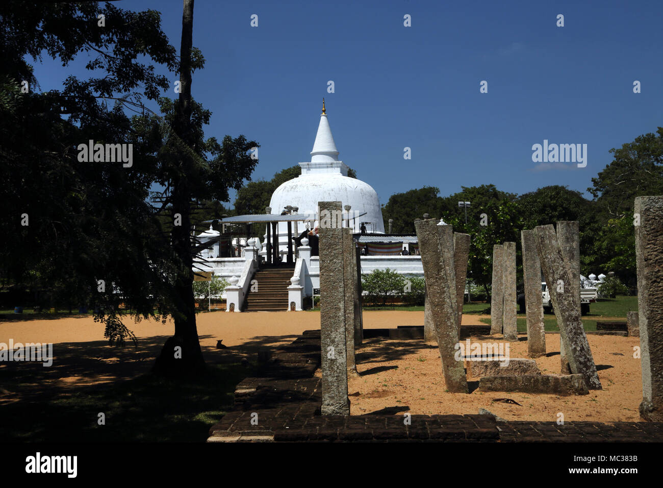 Anuradhapura North Central Province Sri Lanka Abhayagiri Monastery Complex Lankarama Stupa Stock Photo