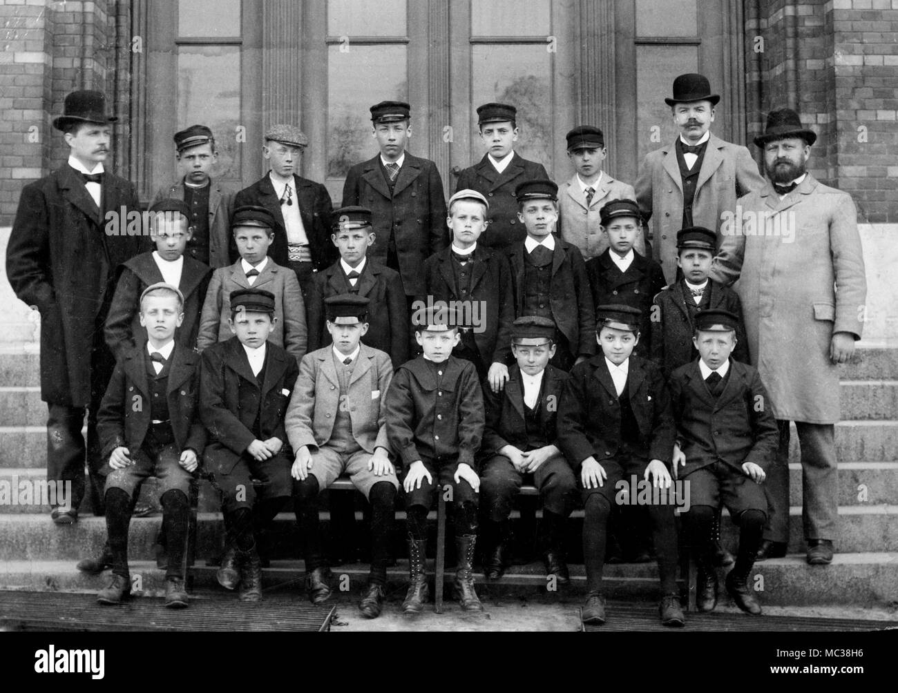 Class picture of Swedish boys school, ca. 1899. Stock Photo