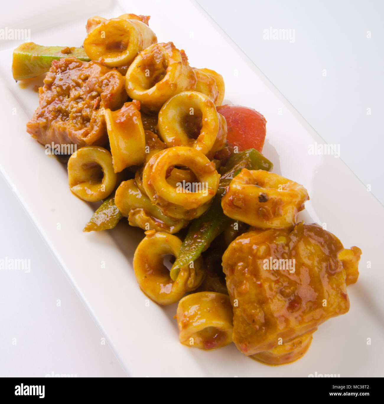 squid. Chinese stir-fried squid asia food Stock Photo - Alamy