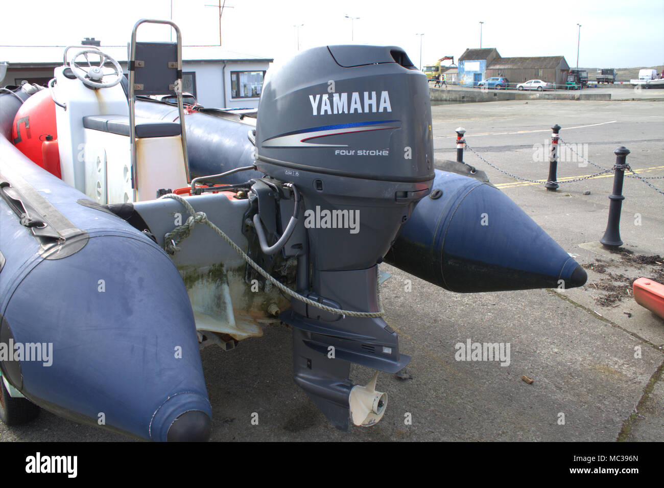 yamaha 60hp 60 horse power 4 stroke outboard engine, mounted on the