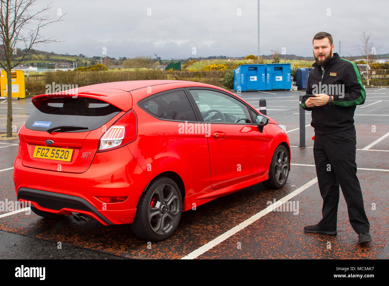 Red ford fiesta st hi-res stock photography and images - Alamy