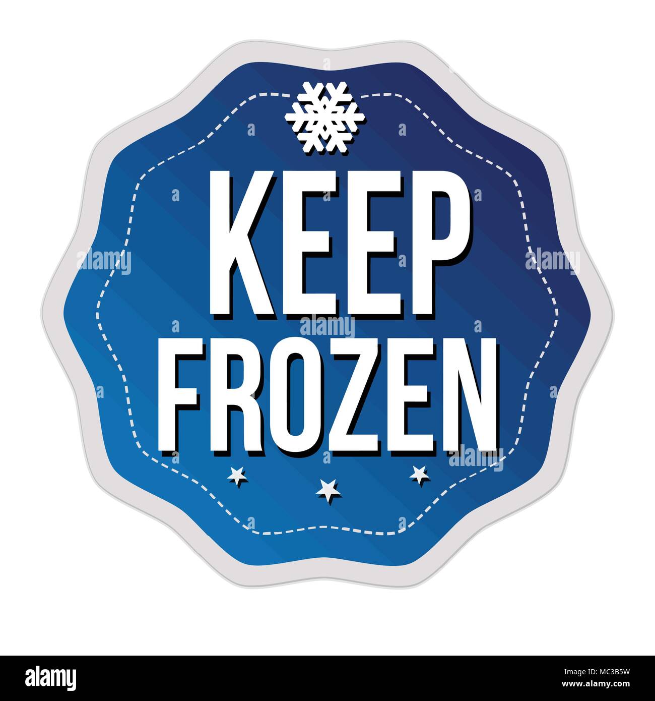 Keep frozen label or sticker on white background, vector illustration Stock Vector