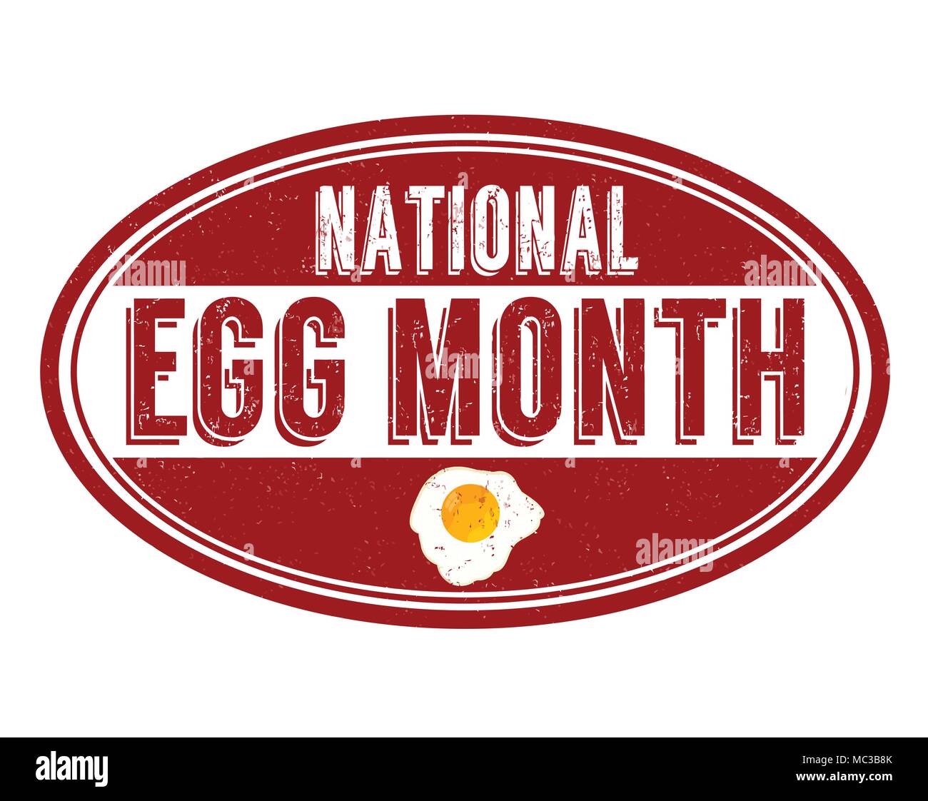 National egg month grunge rubber stamp on white background, vector