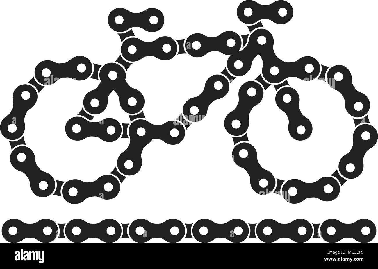 Black and White Vector Bike or Bicycle Icon Made of Bike or Bicycle