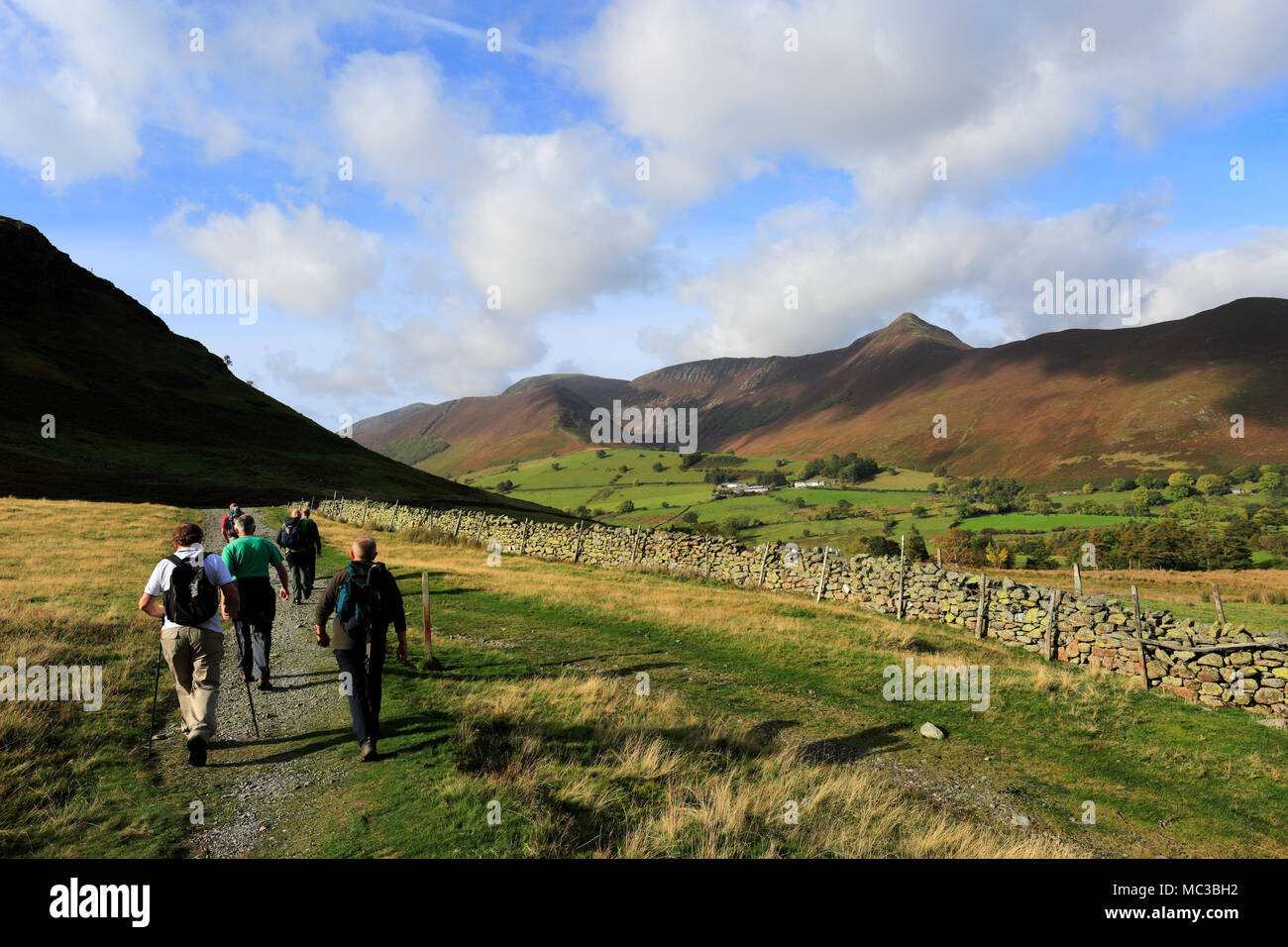 Walkers in the Newlands Valley, Allerdale, Lake District National Park