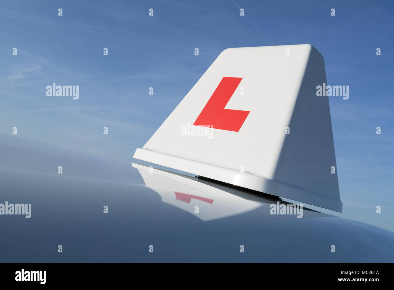 British driving school car roof sign Stock Photo Alamy
