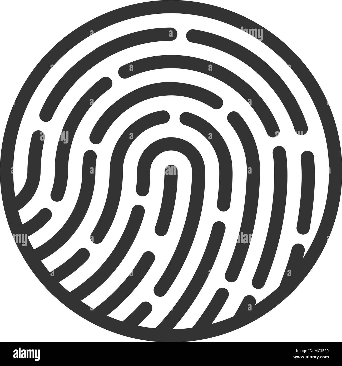 Fingerprint icon. Touch protection symbol. Secure identification sign Stock Vector