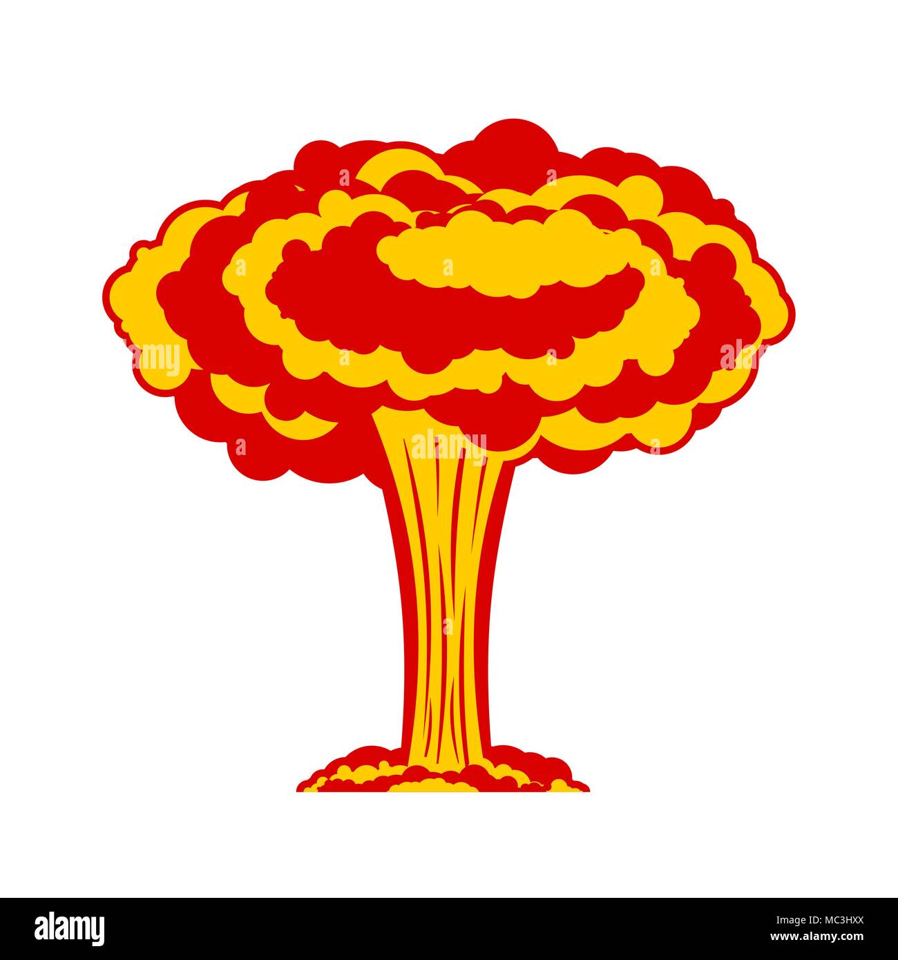 Nuclear explosion isolated. War. large red explosive chemical mushroom. Stock Vector