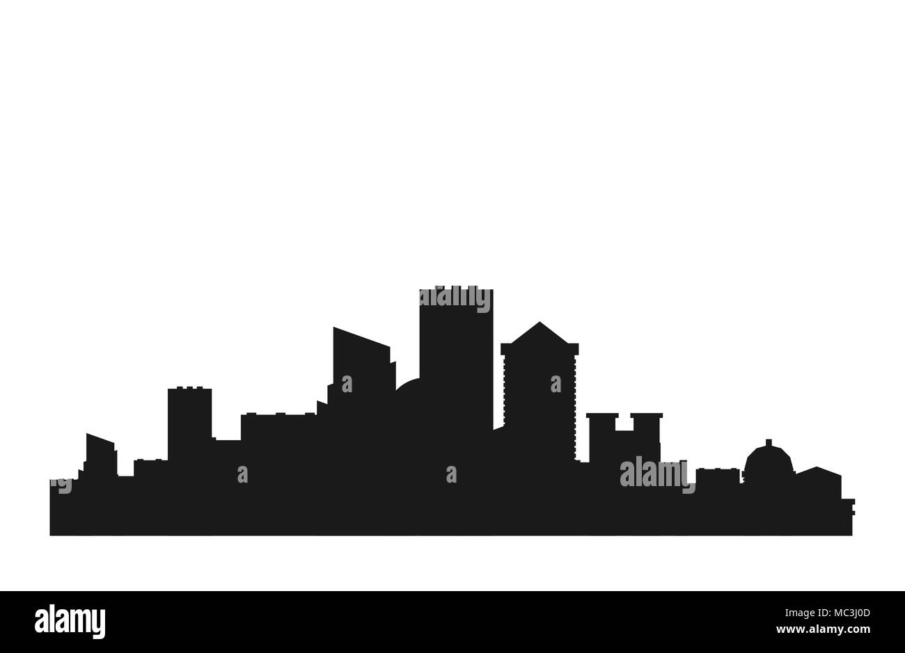 City silhouette. Megapolis silhouette. Skyscrapers and buildings. Vector illustration Stock Vector