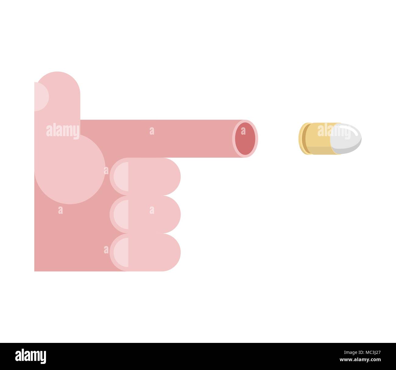 Finger gun isolated. Hand weapon. vector illustration Stock Vector