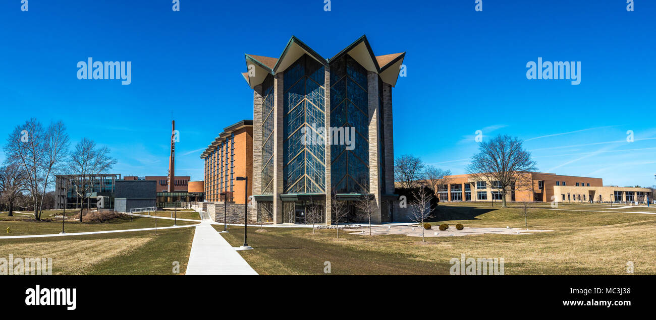 The modern campus of Valparaiso University, Indiana. Stock Photo