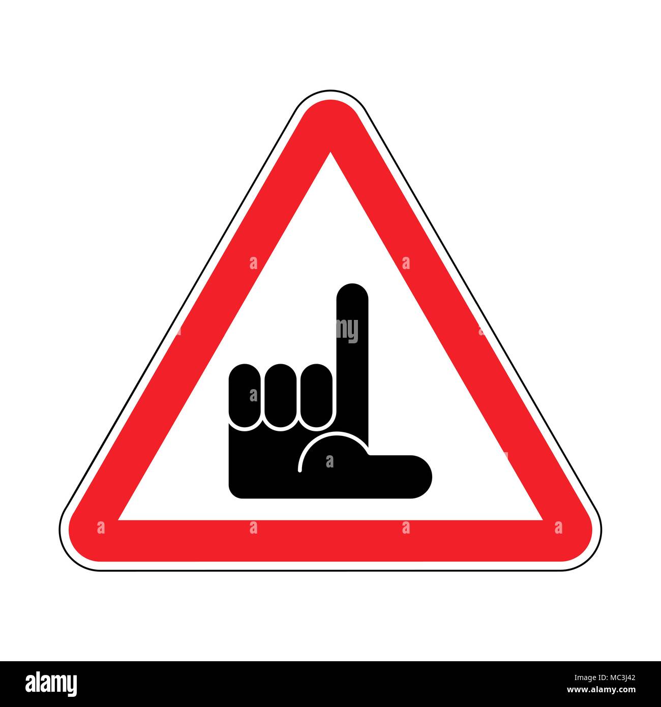 Loser Attention. Unsuccessful man is prohibited. Red triangle road sign  Caution! failure Stock Vector Image & Art - Alamy