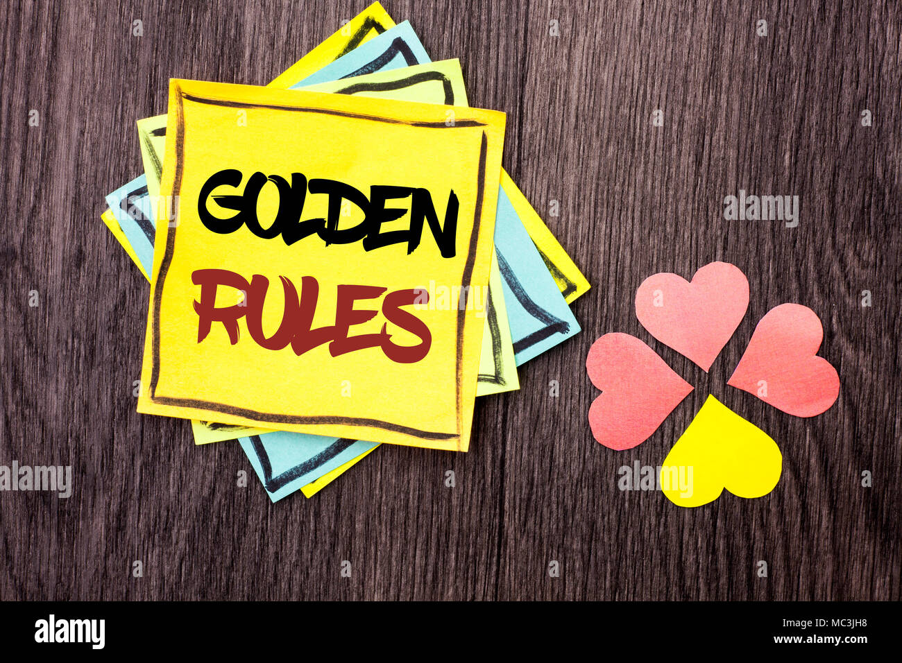 Text sign showing Golden Rules. Conceptual photo Regulation Principles ...