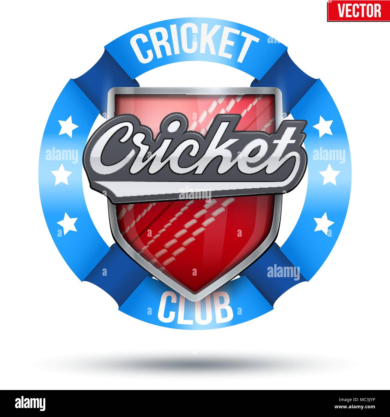 Cricket Sport Label sign Stock Vector