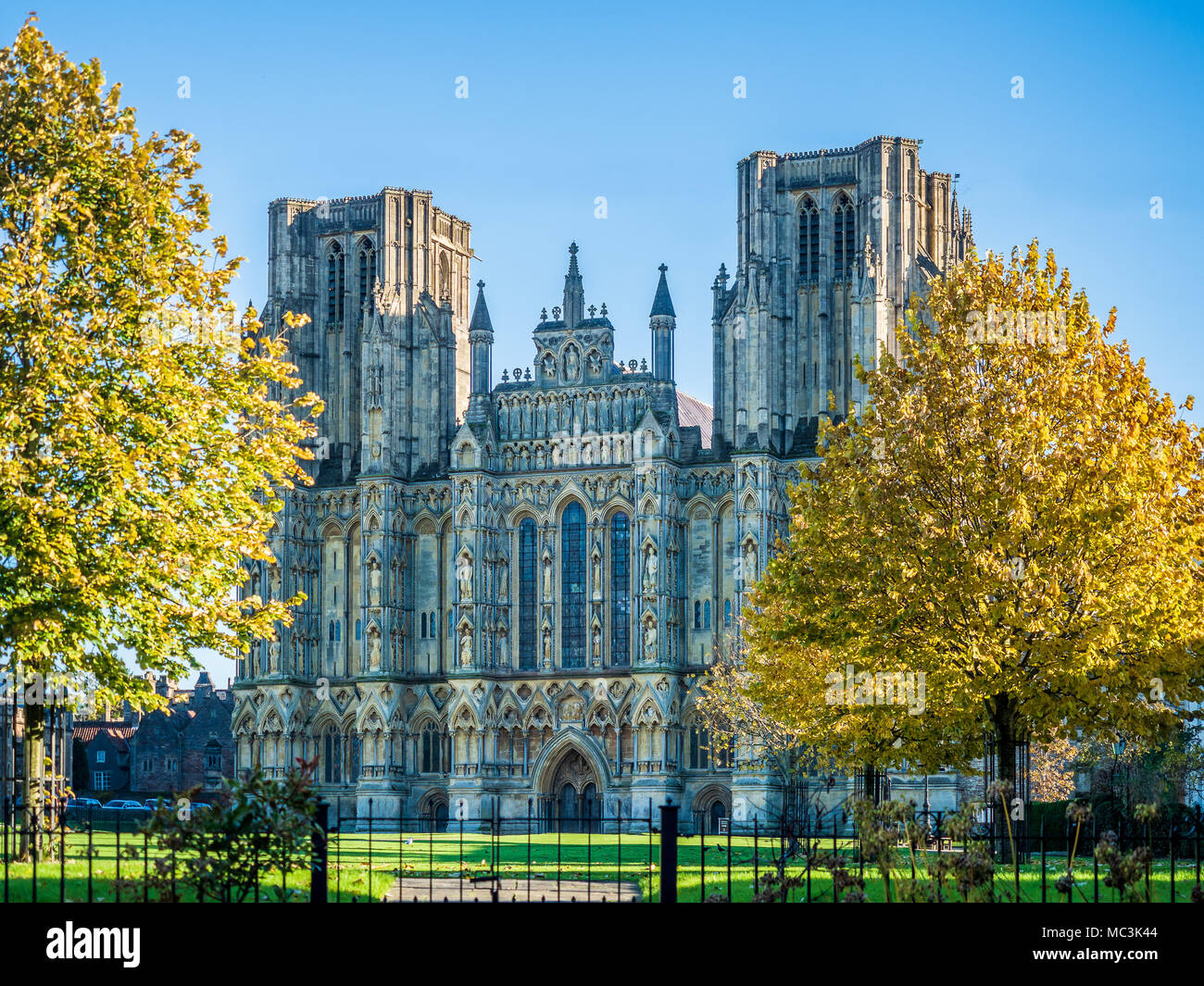 The Cathedral in Wells, England - the sammest city in the UK. Stock Photo