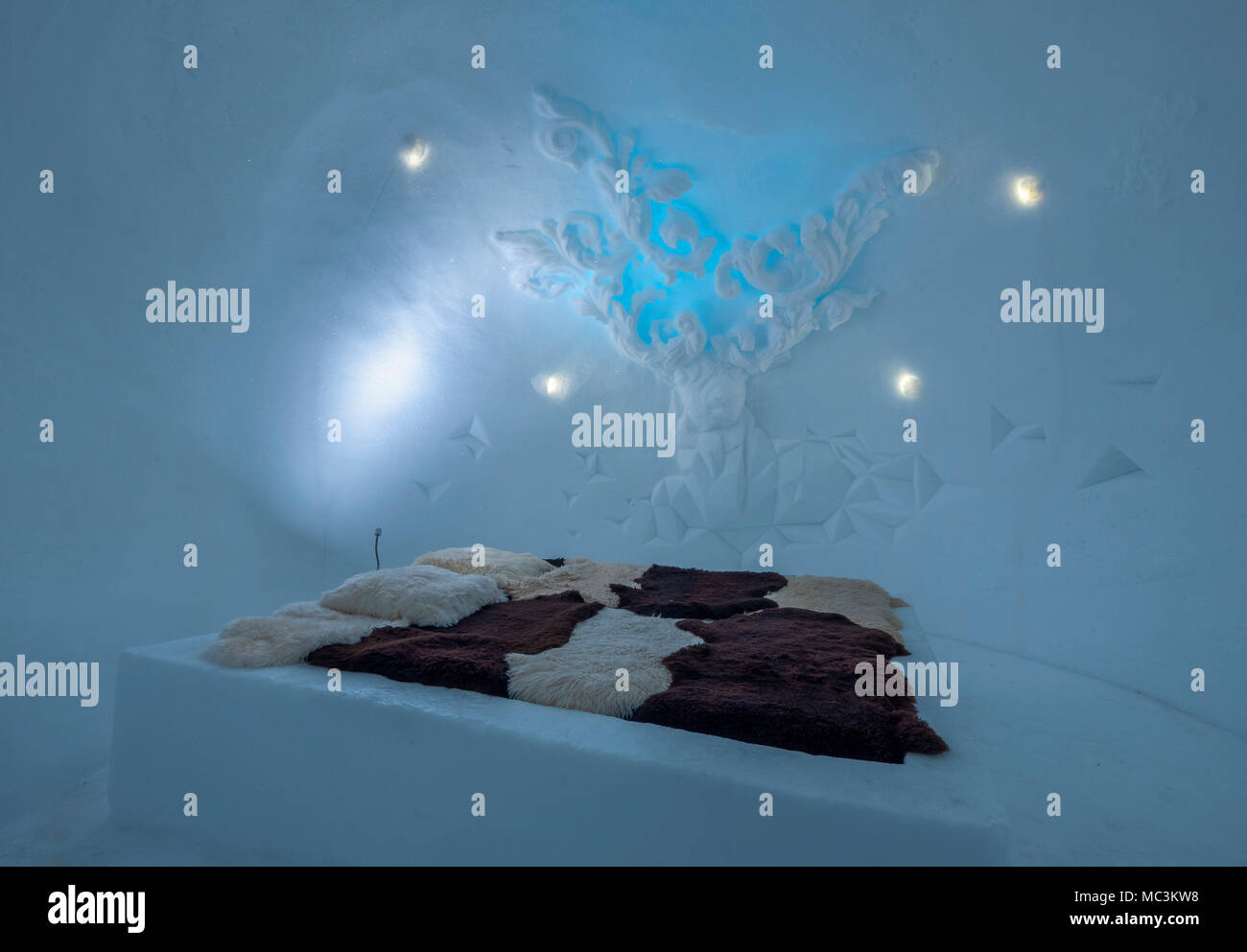 Room of the Igloo Village on Zugspitzplatt Plateau in Zugspitze Ski