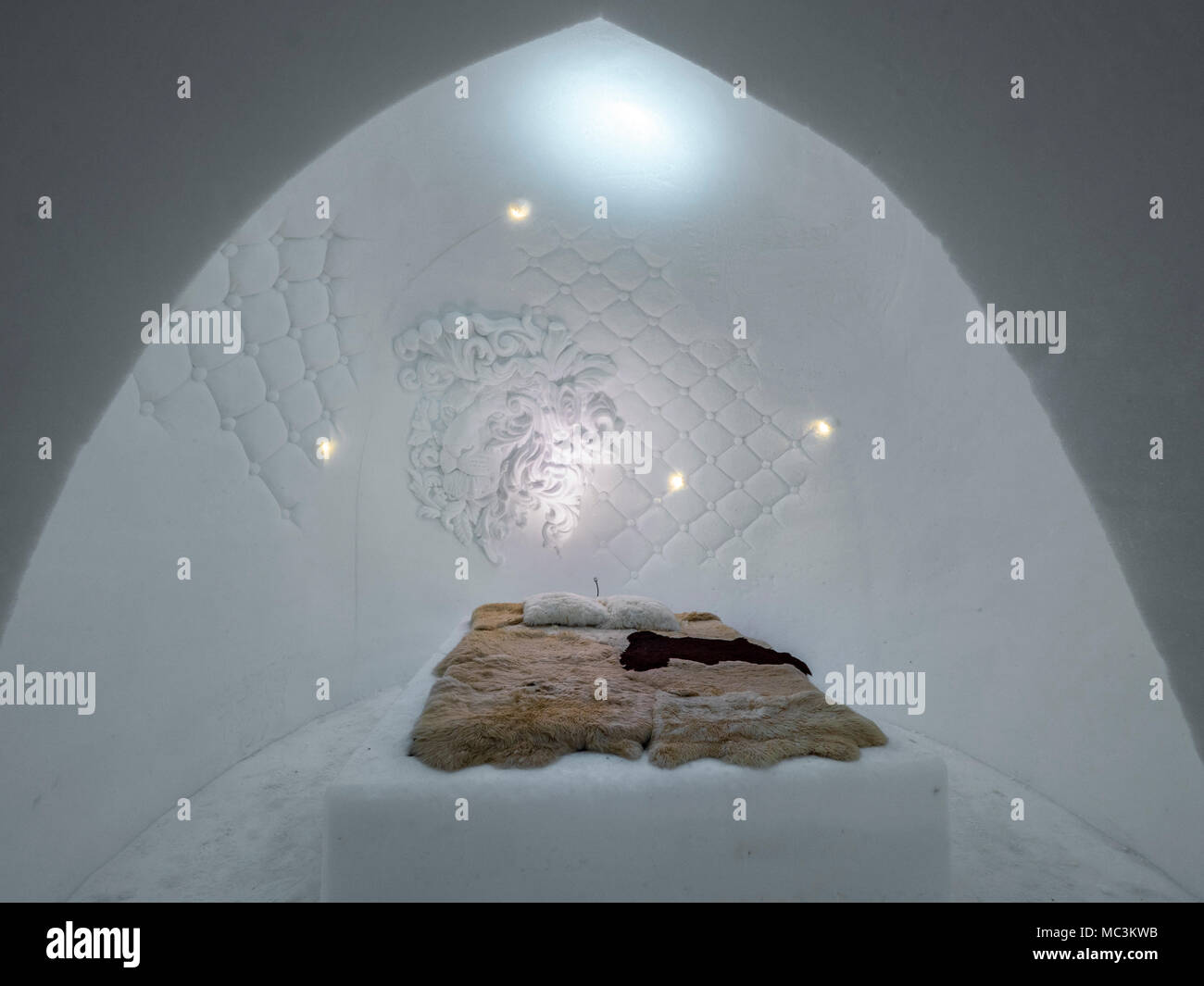 Room of the Igloo Village on Zugspitzplatt Plateau in Zugspitze Ski