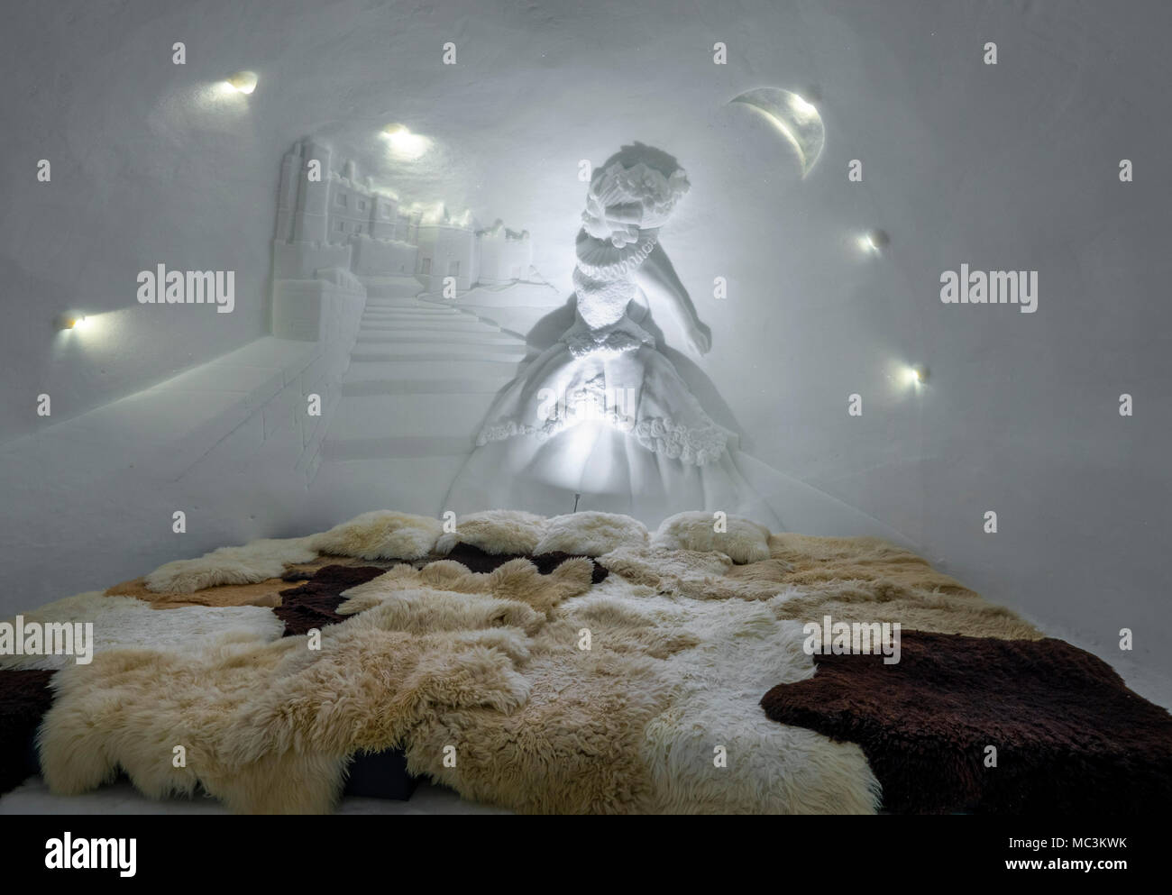 Room of the Igloo Village on Zugspitzplatt Plateau in Zugspitze Ski