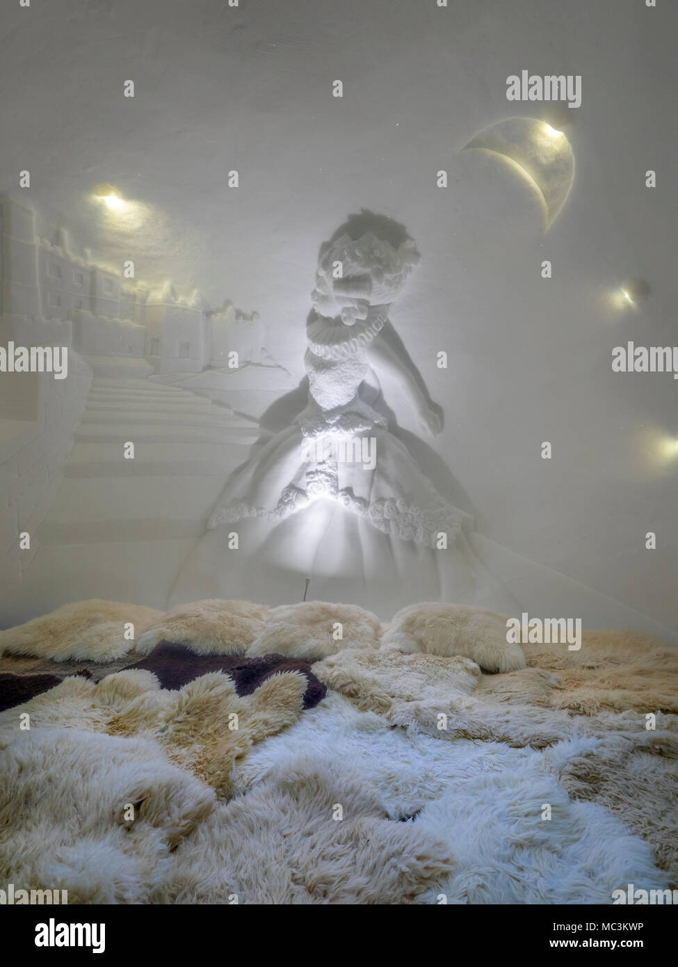 Room of the Igloo Village on Zugspitzplatt Plateau in Zugspitze Ski