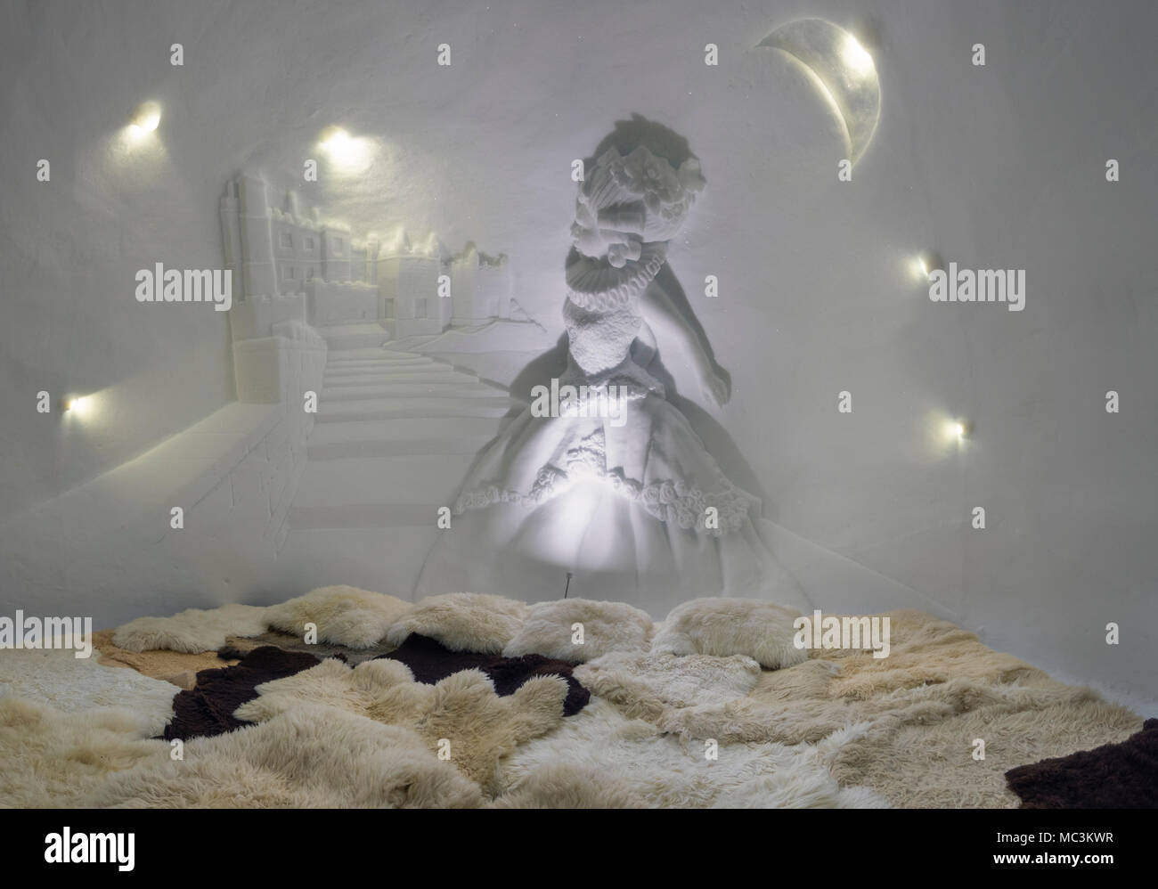 Room of the Igloo Village on Zugspitzplatt Plateau in Zugspitze Ski