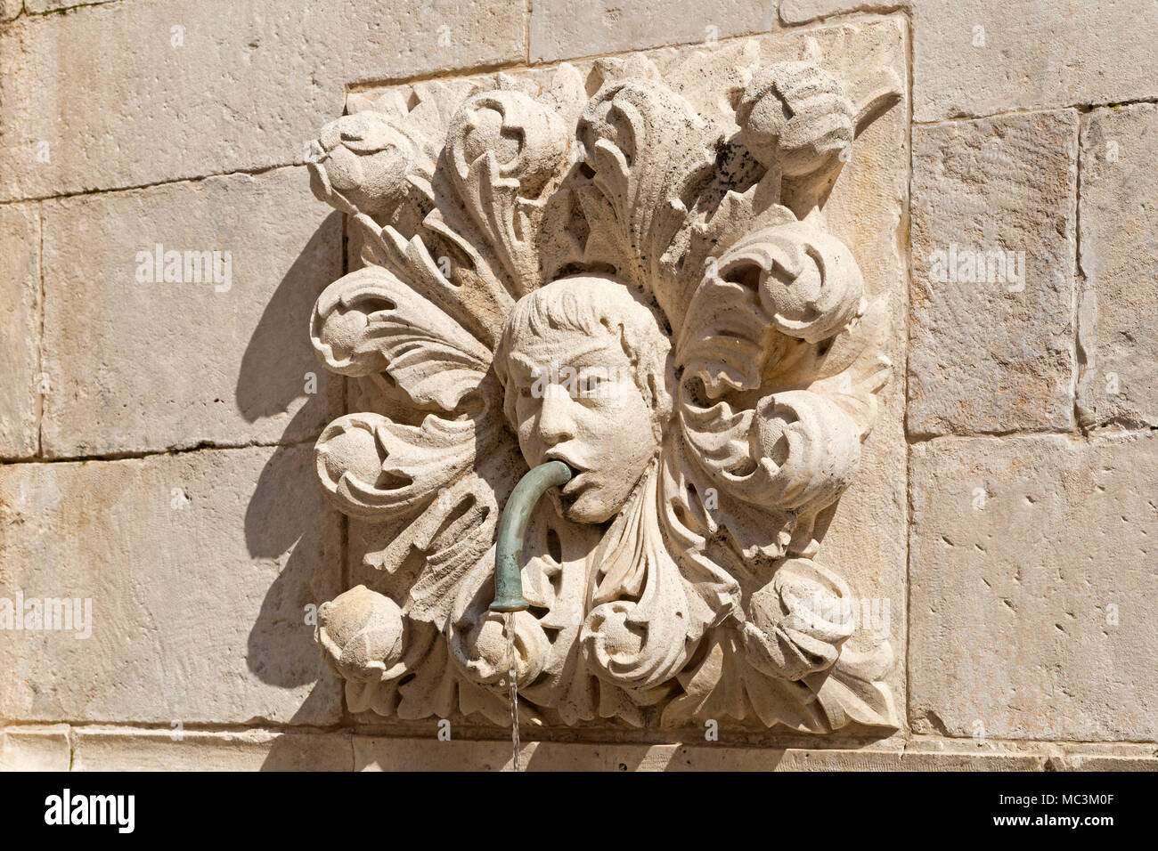 detail, large Onophrian Fountain, old town, Dubrovnik, Croatia Stock Photo