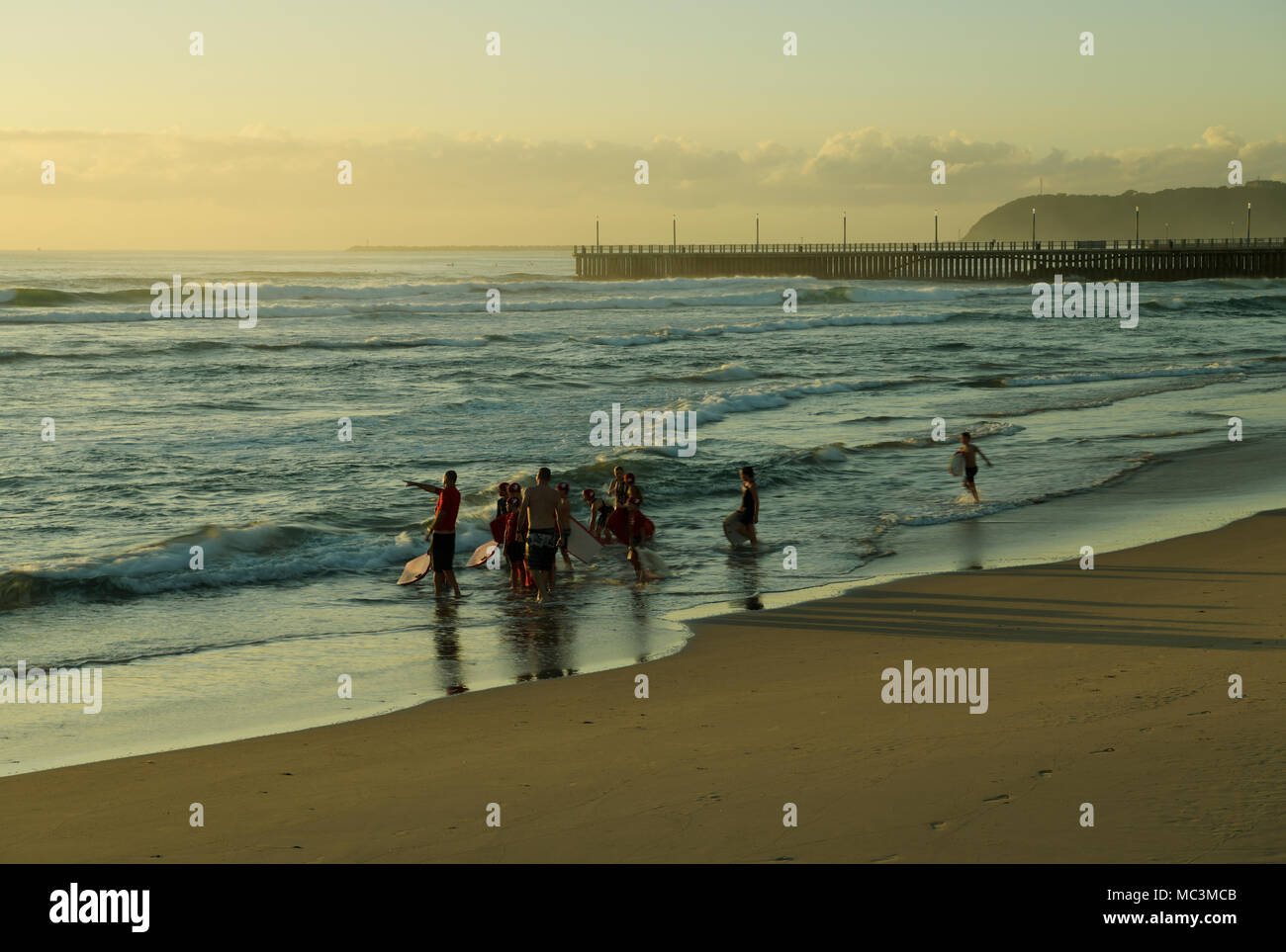 Durban, KwaZuluNatal, South Africa, water safety coach teaching