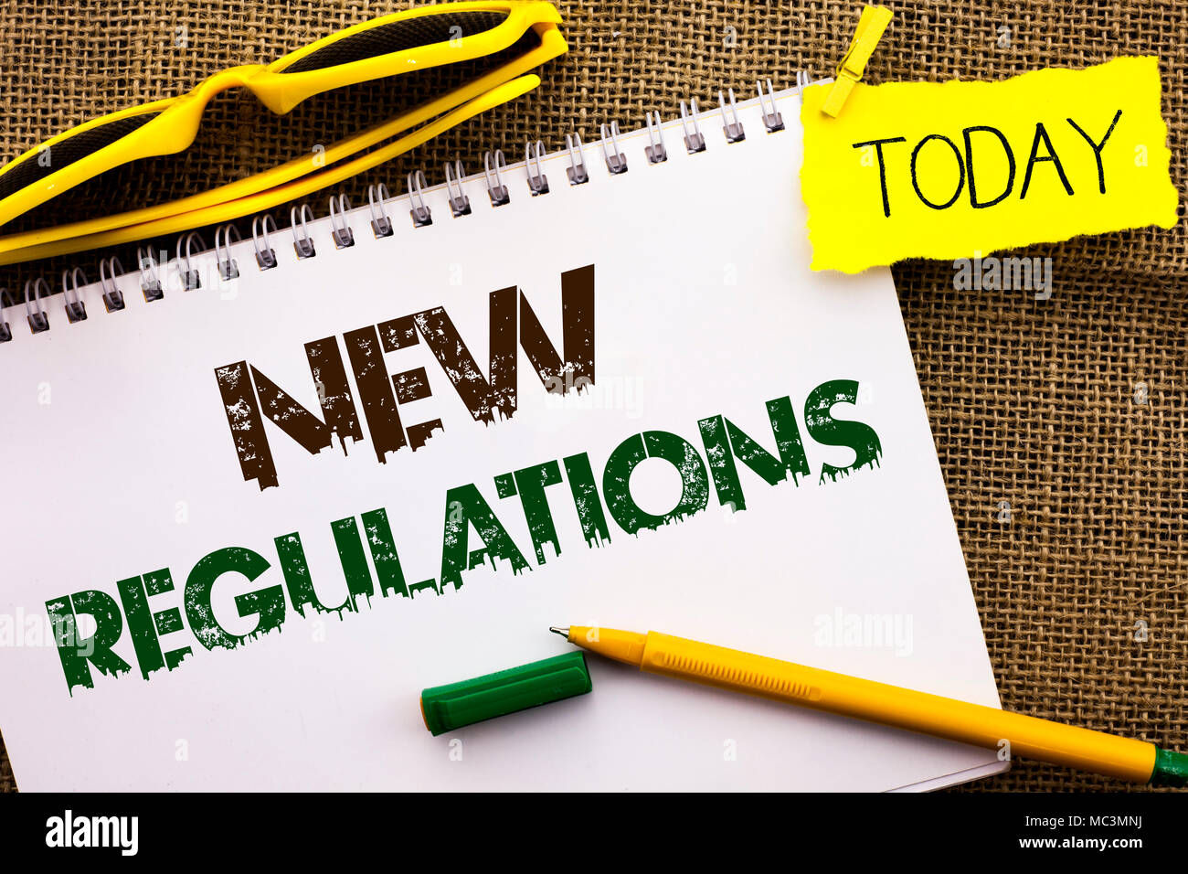 Conceptual hand writing showing New Regulations. Business photo ...