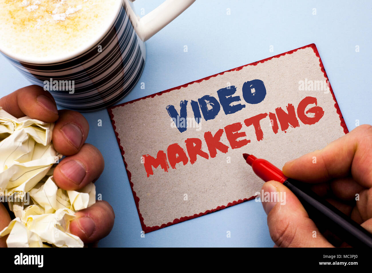 Note Writing Ads Writing note showing Video Marketing. Business photo showcasing Media ...