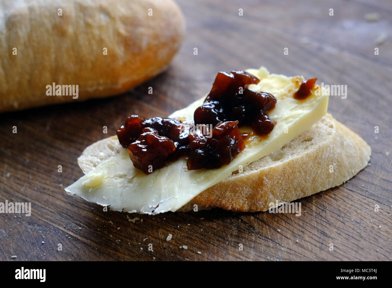 Cheese and pickle on rustic bread Stock Photo Alamy
