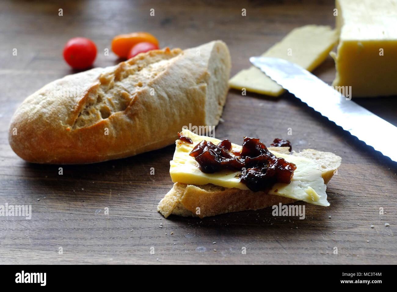 Cheese and pickle on rustic bread Stock Photo Alamy