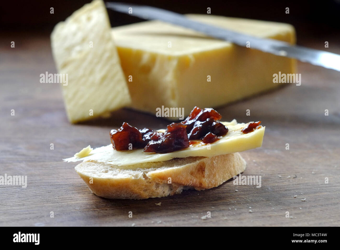 Cheese and pickle on rustic bread Stock Photo Alamy