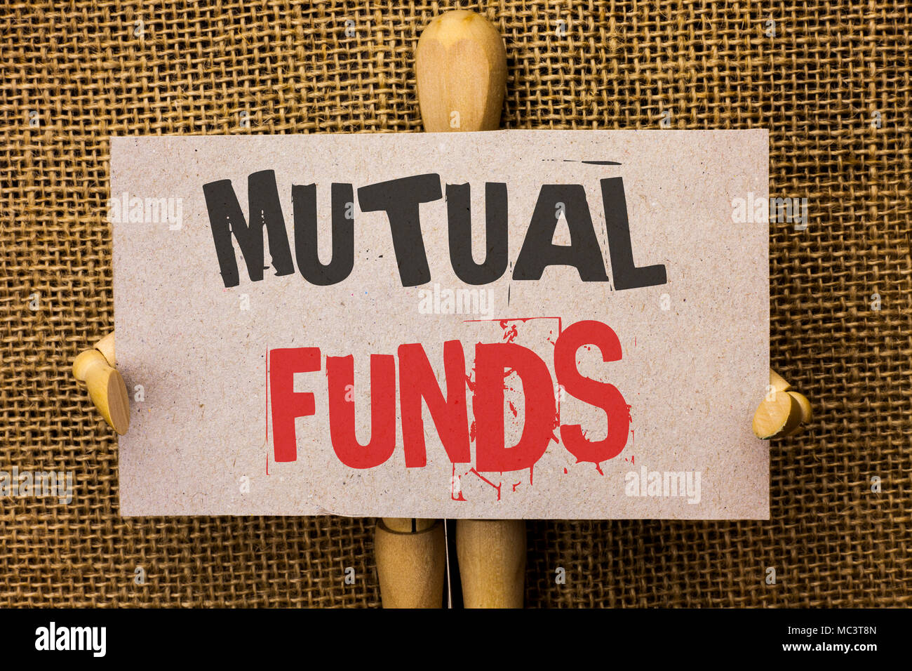Conceptual hand writing showing Mutual Funds. Business photo text