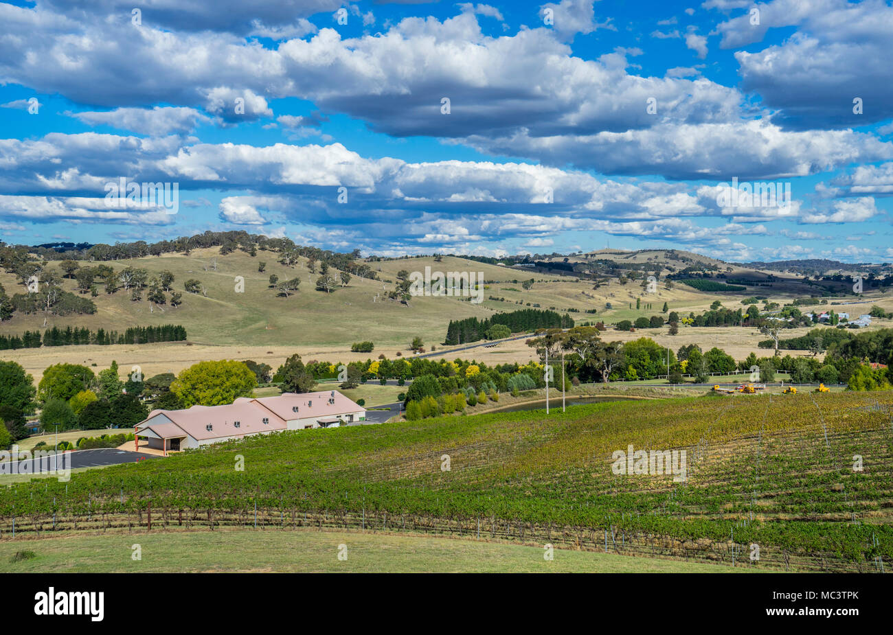 undulating Central West countryside near Orange, Lucknow, Central West region of New South Wales, Australia Stock Photo