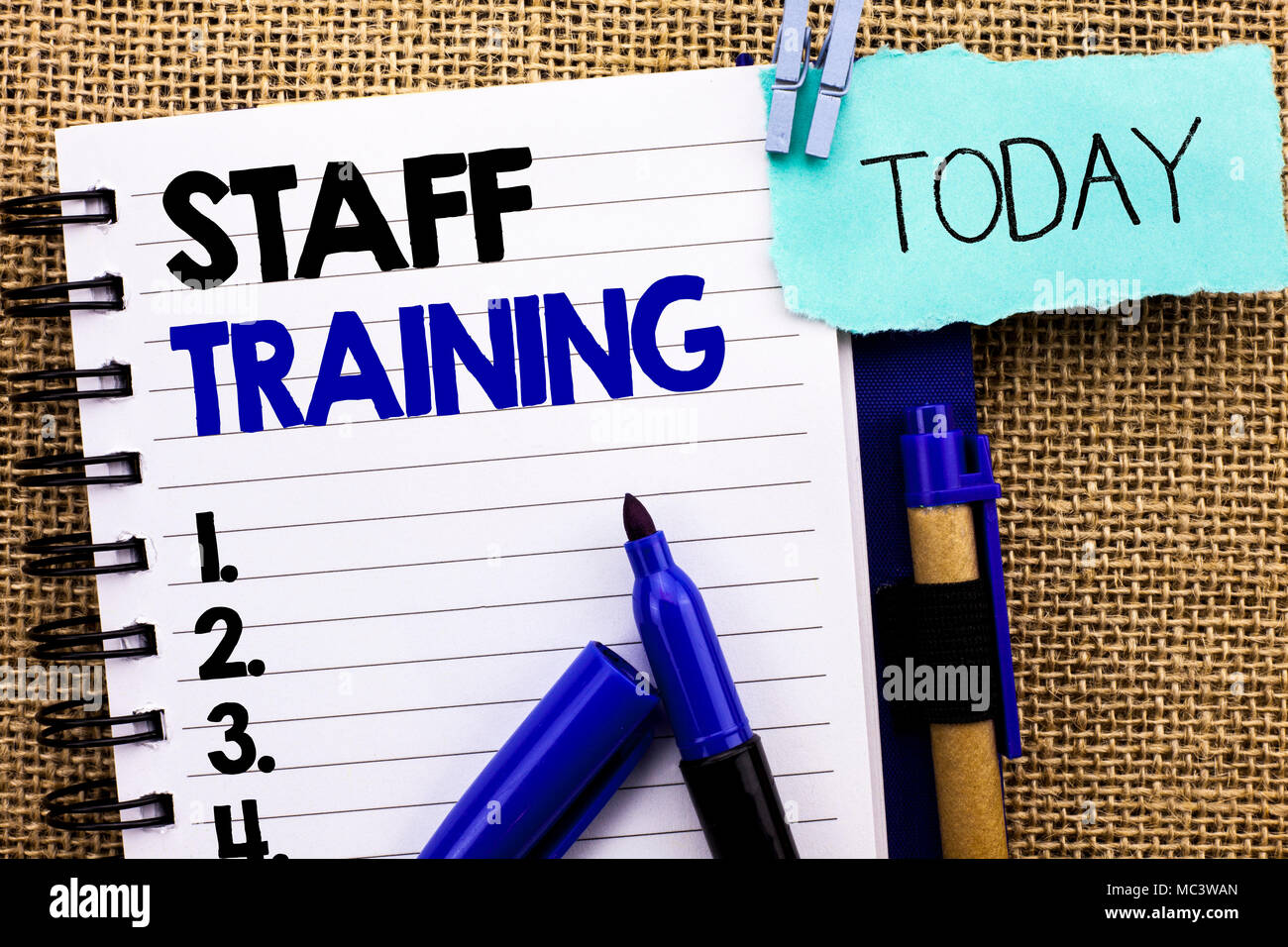 New Topic Training Text Word writing text Staff Training. Business concept for Teaching ...