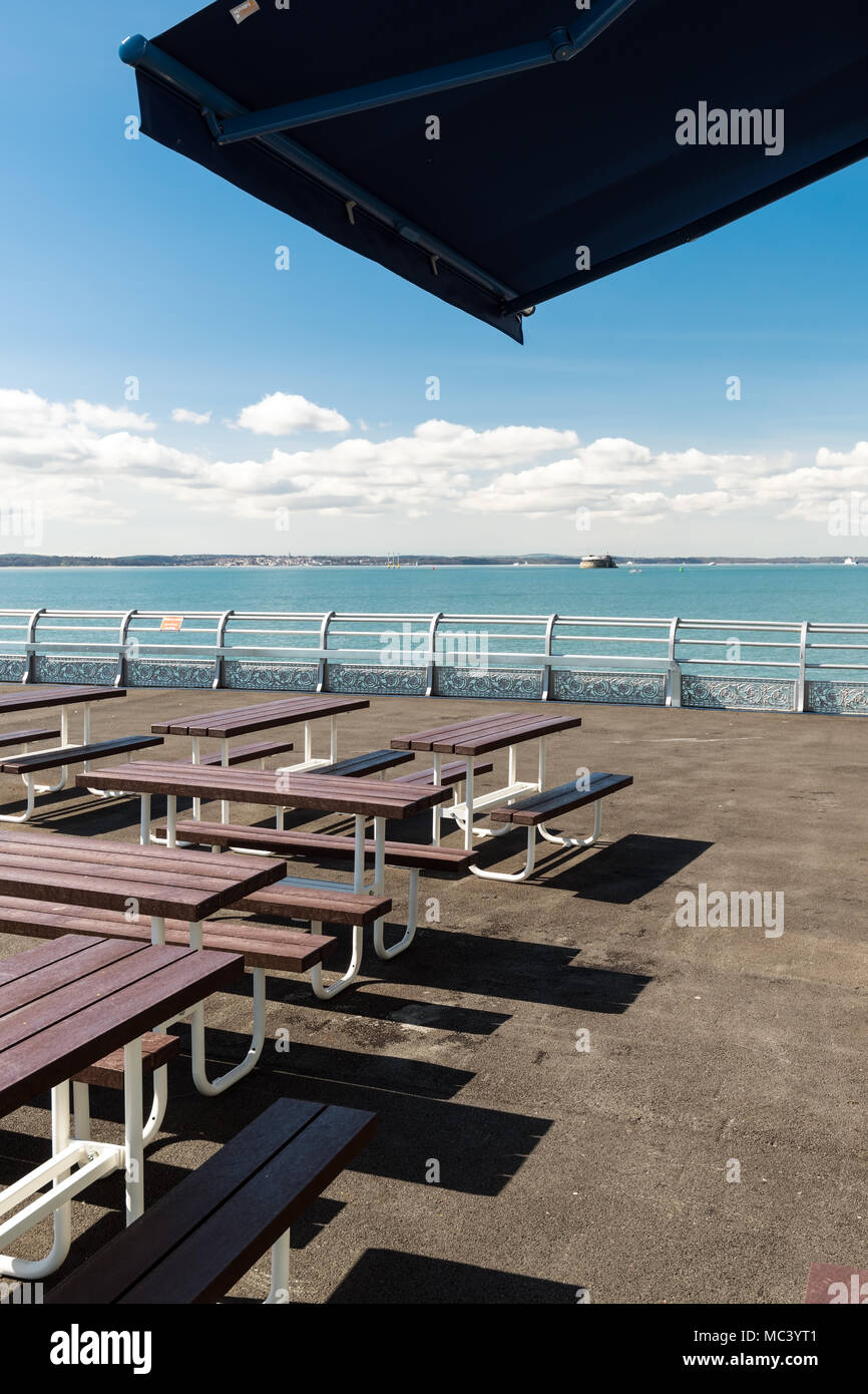 Cafe at the pier, Southsea, Hampshire Stock Photo