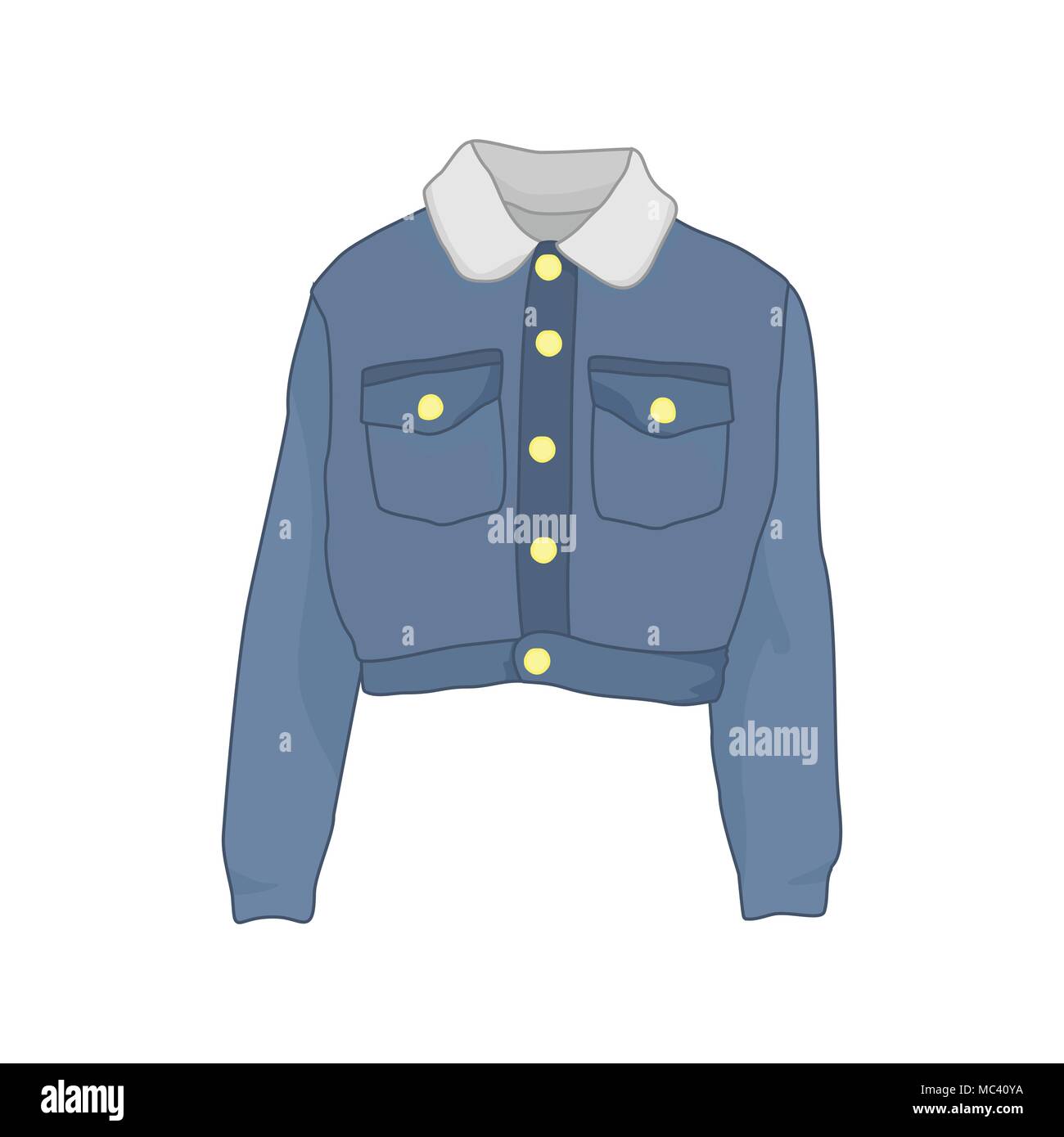 Denim Jacket Outerwear Female Color Icon Vector Illustration Stock  Illustration  Download Image Now  iStock