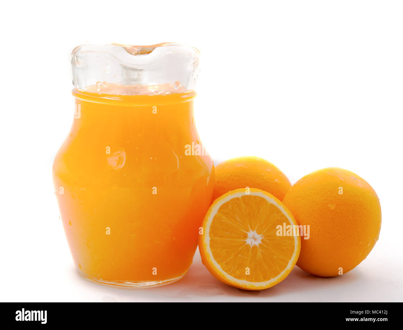 Orange, fruit. , Foods high in vitamin C. Placed on a white background. Stock Photo