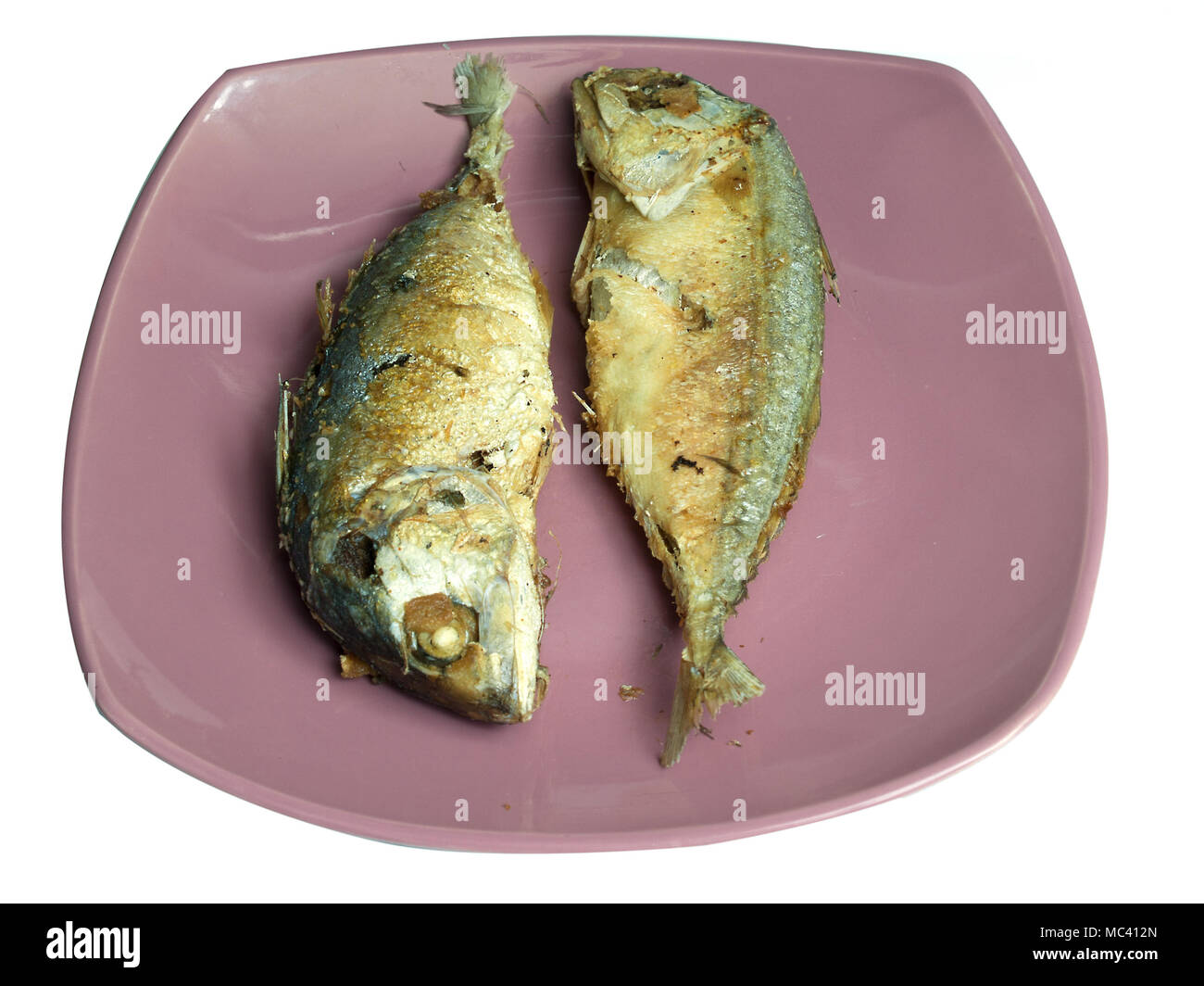 Mackerel steamed ,In fry dish , Foods that have health benefits Stock