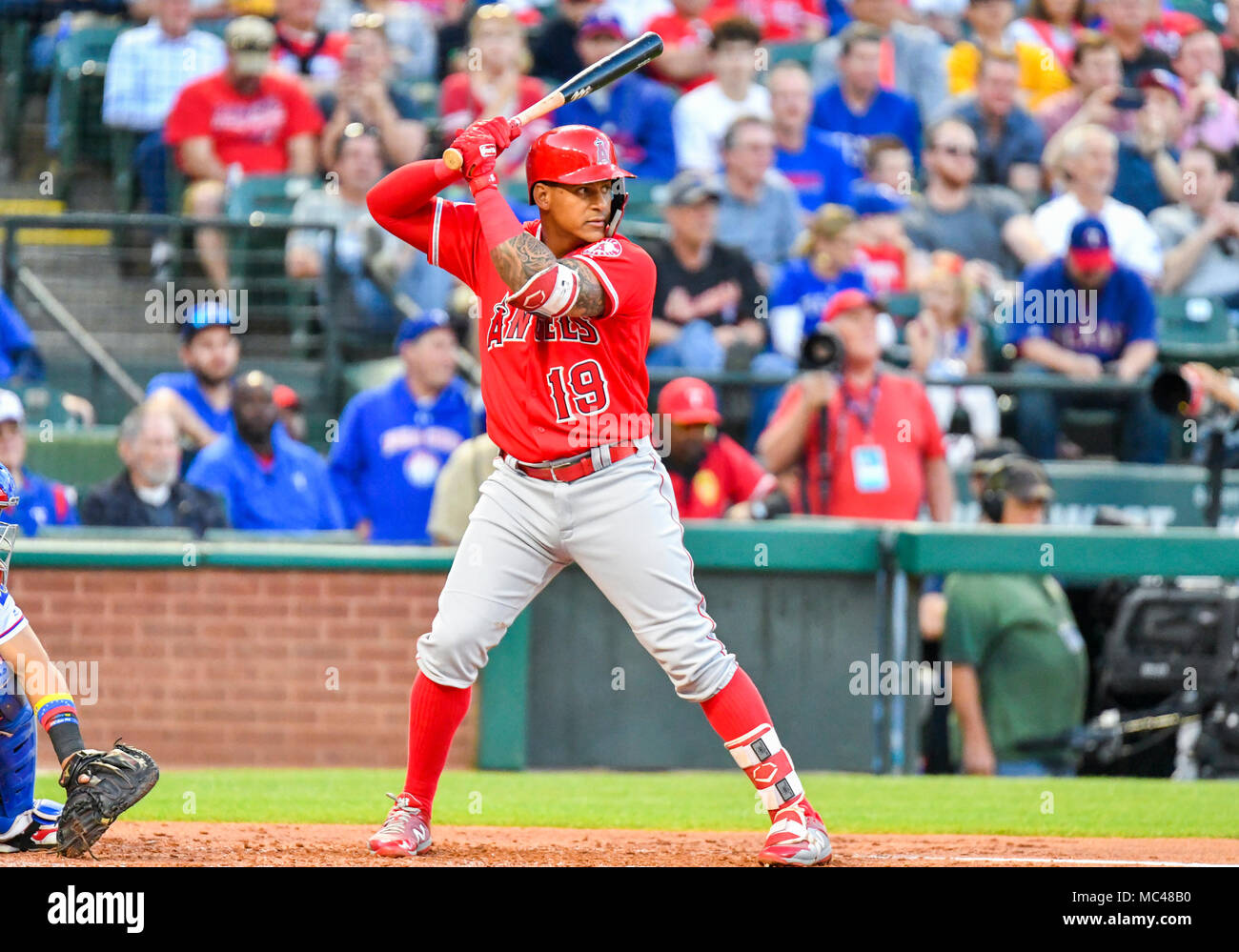 Apr 11, 2018: Los Angeles Angels third baseman Jefry Marte #19 during ...