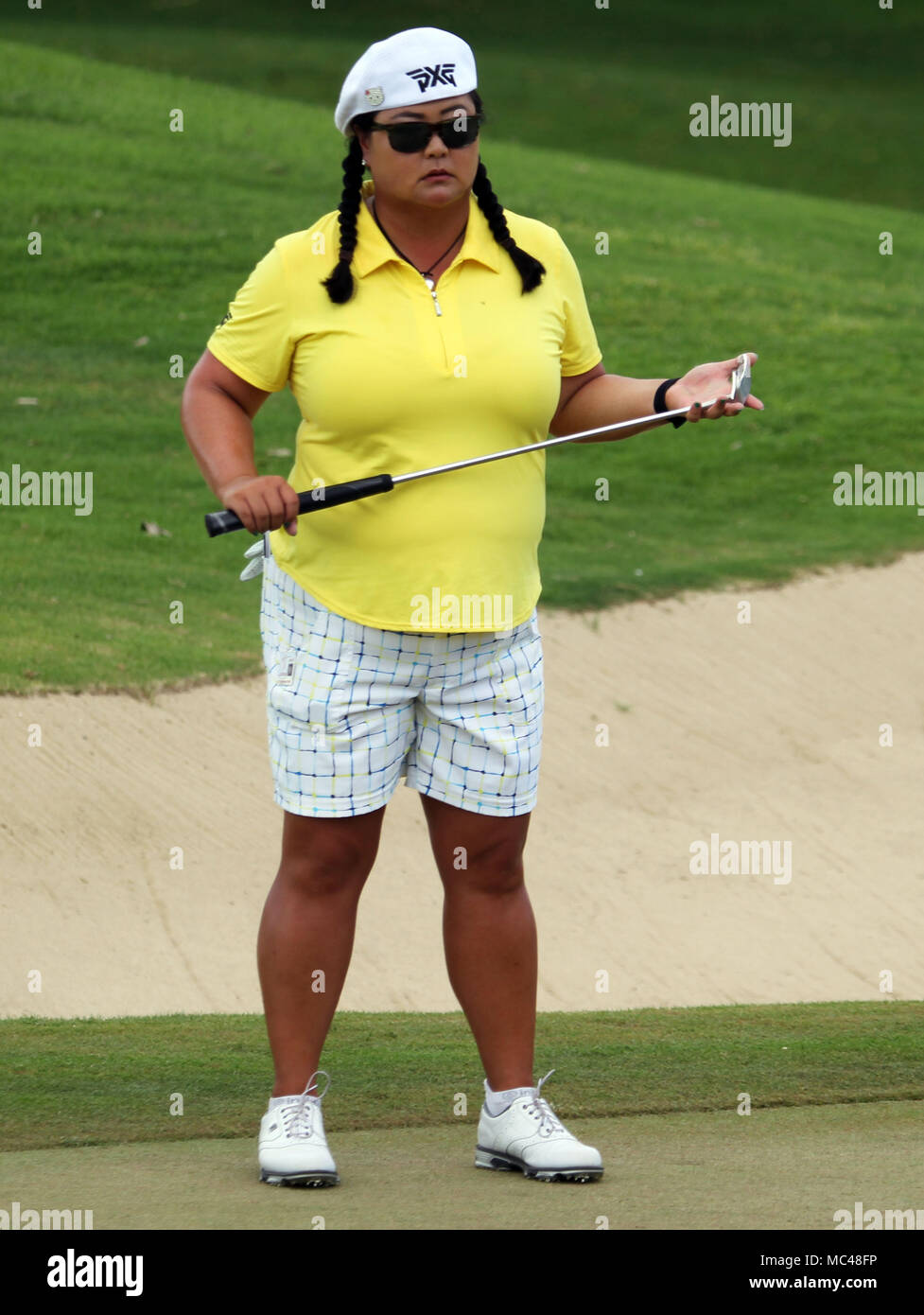 April 12 2018 Christina Kim On The 4th Hole During The Second Round Of The Lpga Lotte Championship At The Ko Olina Golf Club In Kapolei Hi Michael Sullivan Csm Stock Photo Alamy