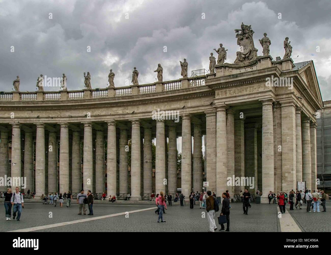 Rome, Italy. 14th Oct, 2004. A corner of the massive Tuscan colonnades ...