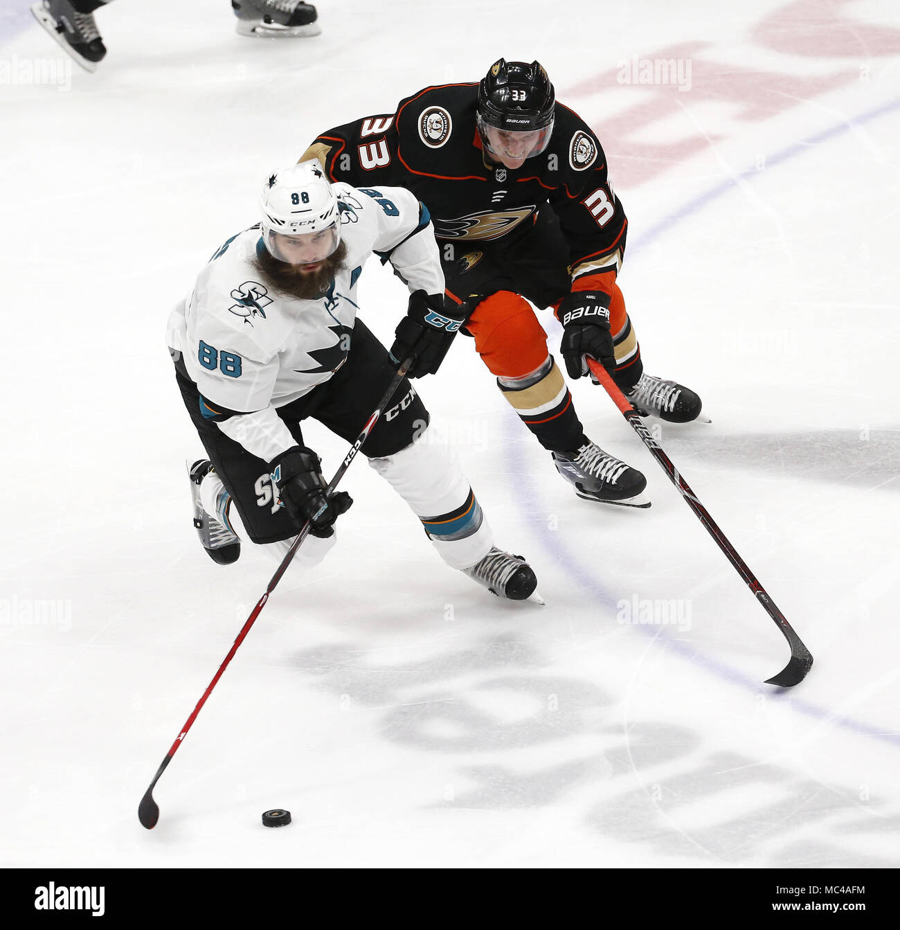 FILE - San Jose Sharks' Brent Burns plays against the Nashville Predators  in the second period of an NHL hockey game, Tuesday, April 12, 2022, in  Nashville, Tenn. Defenseman Burns has been