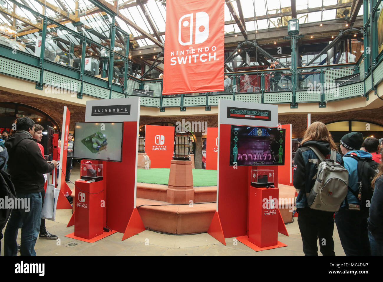 London Uk 13 April 2018 The eagerly awaited EGX Rezzed 2018 arrived at Tobacco  Dock London ,EGX Rezzed is a video games event featuring playable pre  release games ,on both PC and